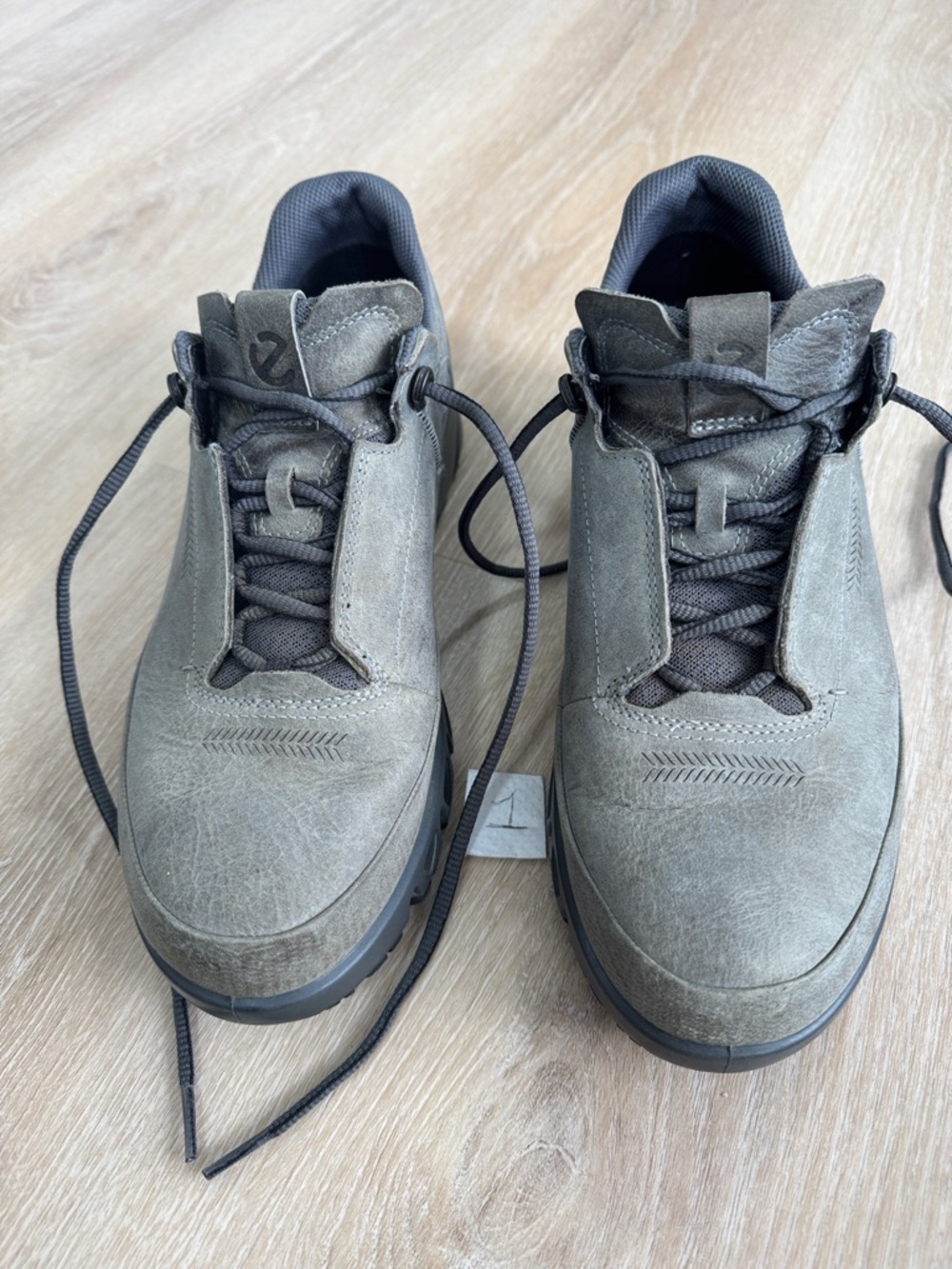 Ecco Men's Grey Suede Lace-Up Sneakers